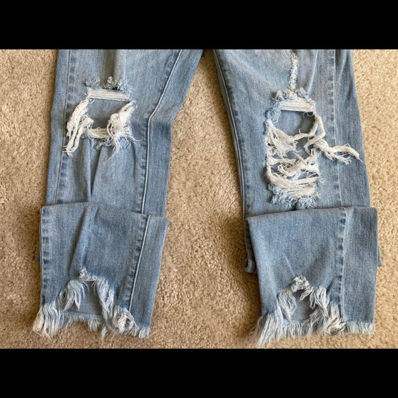 Women’s ripped high rise slim straight jeans - Picture 2 of 5